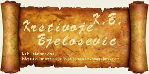 Krstivoje Bjelošević vizit kartica